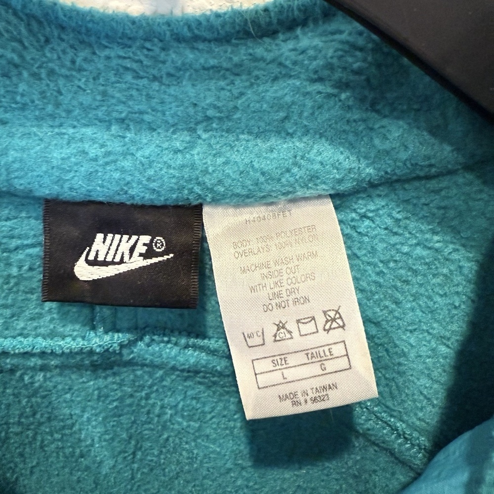 Vintage 90s Nike F.I.T. Teal Blue Half-Zip sherpa Fleece Pullover Jacket Large - Picture 5 of 8